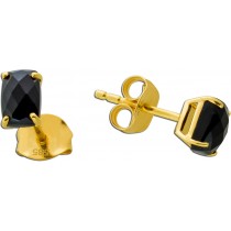 Onyx Ohrringe Gold 585 14K schwarze Natur Onyx Edelsteine 