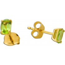 Peridot Ohrstecker Gold 14K 585 2 grüne Natur Peridot Edelsteine