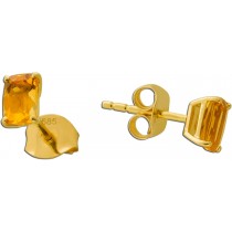 Citrin Ohrstecker Gold 585 14K natürliche Citrine 1.1ct