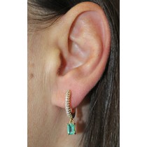 Brillant Creolen Gold 585 14K nat Apatit Edelsteine Lab Grown Diamanten