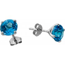Blautopas Ohrstecker Platin 950 nat Swiss Bluetopase 4.33ct