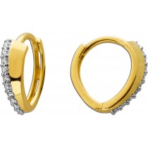 Brillant Creolen Gold 585 14K Natur Diamanten 0.21ct 