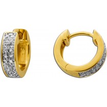 Helix Creolen Gold 585 14K Natur Diamanten 0.12ct