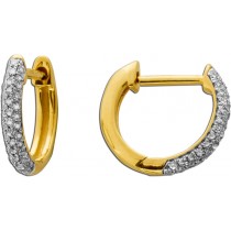 Diamant Creolen Gold 585 14K Natur Diamanten 0.20ct