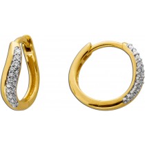 Brillant Creolen Gold 585 14K Natur Diamanten 0.11ct