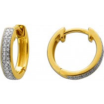 Diamant Creole Gold 585 14K Natur Diamanten 0.20ct