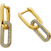 Paperclip Ohrringe Gold 585 14K Natur Diamanten 0.20ct