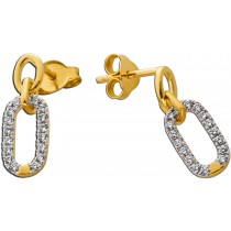 Paperclip Ohrstecker Gold 375 9K Lab Grown Diamanten 0.25ct