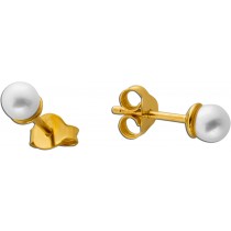 Perlen Ohrstecker 4mm Gold 375 9K Süßwasser Zuchtperlen