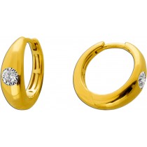 Diamant Creolen Gold 375 9K Lab Grown Diamanten 0.14ct