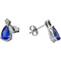 Tansanit Ohrstecker Platin 950 lila nat. Edelsteine 2ct Natur Diamanten
