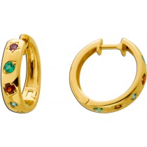 Creolen Gold 333 8K nat. Smaragd Granat Amethyst Citrin Blautopas