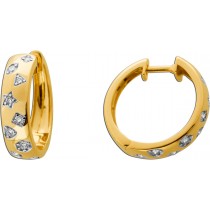 Diamant Klapp Creolen Gold 333 8K Lab Grown Brillanten 0.36ct