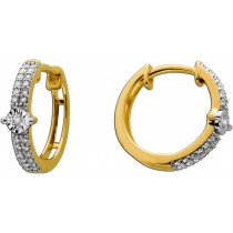 Diamant Creolen 13mm Gold 585 14K Diamanten 0.15ct