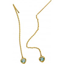 Blautopas Ohrhänger Durchzieher Gold 333 8K Natur Blautopase 0.4ct