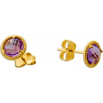 Amethyst Ohrstecker Gold 585 14K lila nat Amethyste 1.2ct