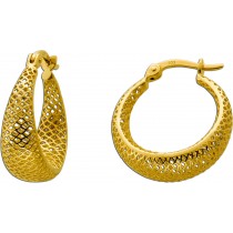 Creolen 19mm Gold 333 8K Korbgeflecht Design