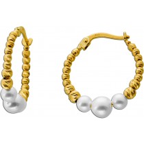 Perlen Creolen Gold 333 8K Süßwasser Perlen 5.2-4mm 