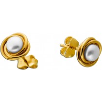 Endlos Perlen Ohrringe Gold 333 8K Süßwasser Endless