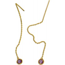 Amethyst Durchzieher Gold 333 8K lila nat. Amethyste 0.40ct