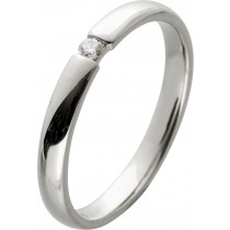 Brillantring Weißgold 585 poliert 1 Diamant 0,05ct W/SI Brillant Schliff  Diamantring Verlobungsring Vorsteckring Bandring