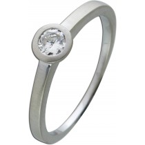 Brillantring Diamantring Solitaer Platin 950 Diamant Brillant 0,22 Carat TW / Lupenrein Zargengefasst