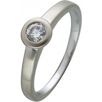Brillantring Diamantring Solitaer Platin 950 Diamant Brillant 0,30 Carat TW / Lupenrein Zargengefasst