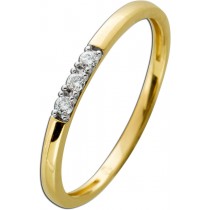 Ring Gelbgold 585 mit 3 Brillanten zus. 0,05ct, 16-20mm 
