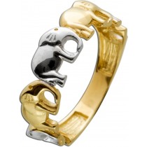 Elefanten Ring Gelbgold Weißgold 333 8 Karat 