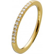 Brillant Ring Memoire Alliance Gelbgold 585 14 Karat 13 Diamanten Brillantschliff Total 0,15ct TW/VSI