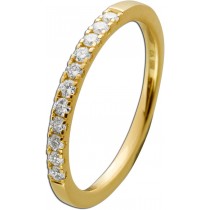 Brillant Ring Memoire Alliance Gelbgold 585 14 Karat 11 Diamanten Brillantschliff Total 0,28ct TW/VSI