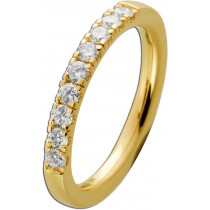 Brillant Ring Memoire Alliance Gelbgold 585 14 Karat 9 Diamanten Brillantschliff Total 0,50ct TW/VSI
