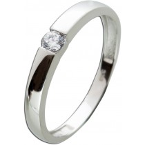 Damenring Gelbgold 333 8 Karat Spannring Fassung funkelnder Zirkonia