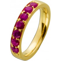 Rubin Memoire Alliance Ring Gold 585 14K rote Edelsteine 1ct