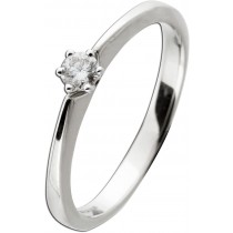 Brillant Solitärring Weißgold 585 14 K 0.15ct TW VSI