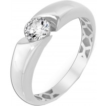 Solitärring Weißgold 333 8K Verlobungsring Zirkonia