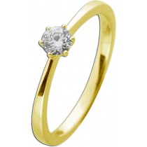 Solitärring 0.25ct F VSI Gelbgold 585 Lab Grown Diamond
