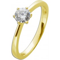 Solitärring 0.50ct F VSI Gelbgold 585 14K Lab Grown Diamant