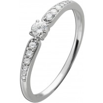 Brillantring Weißgold 585 14 Karat Diamanten 0.25ct W SI 