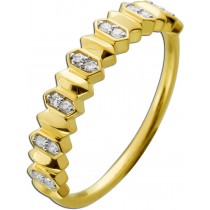 Diamantring Gelbgold 585 14K Brillanten 0.08ct W SI
