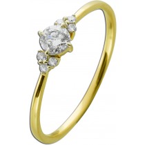 Diamantring Gelbgold 585 14K Brillanten 0.30ct W SI 