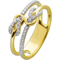 Brillant Ring Gelbgold 585 14K Diamanten 0.20ct W SI 