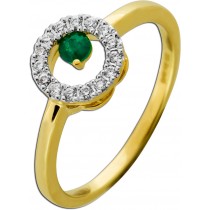 Smargd Happy Lady Ring Gelbgold 585 grüner Smaragd Diamonds 0.15ct TW VSI