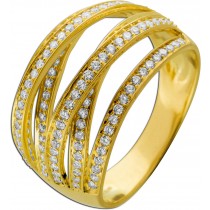 Diamant Ring Gelbgold 585 14 Karat Brillanten 0.75ct. TW VSI