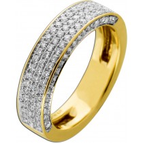 Diamantring Gelbgold Weißgold 585 14K Diamanten 0.77ct TW 