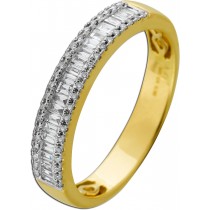 Brillant Ring Gelbgold Weißgold 585 14K Diamanten 0.38ct TW VSI  