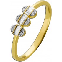 Brillantring Gelbgold Weißgold 585 14K Diamanten 0.16ct TW VSI 