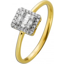 Brillantring Gelbgold Weißgold 585 14K Diamanten 0.17ct  