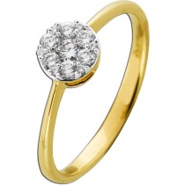 Diamantring Gelbgold Weißgold 585 14K Brillanten 0.31ct 