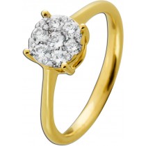 Diamantring Gelbgold Weißgold 585 14K Brillanten 0.51ct TW VSI  